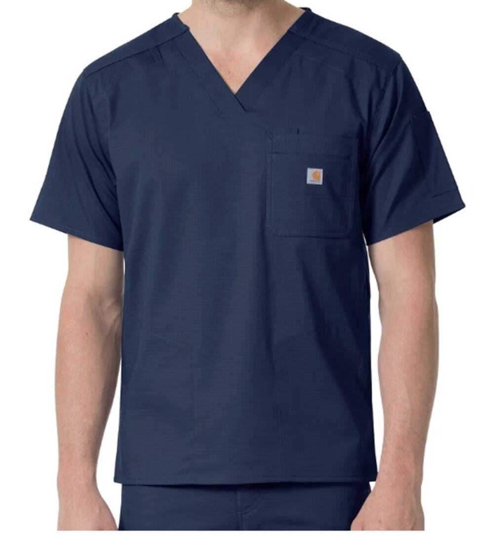 Carhartt Men's Ripstop Utility Scrub Top Size XL Navy Blue